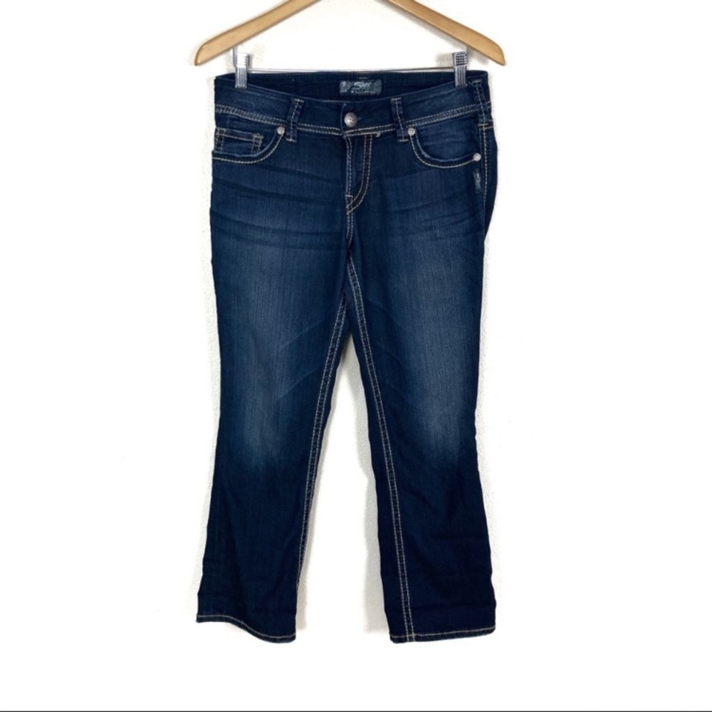 Silver Suki Capri Dark Wash Stretch Mid Rise Jeans Denim Women’s Sz 29